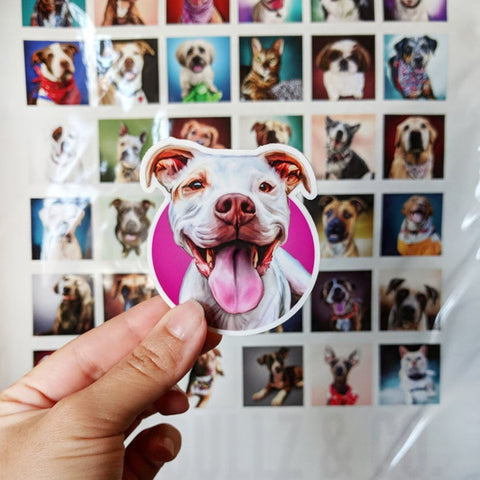 Custom Die Cut Pet Portrait (Set of 10)